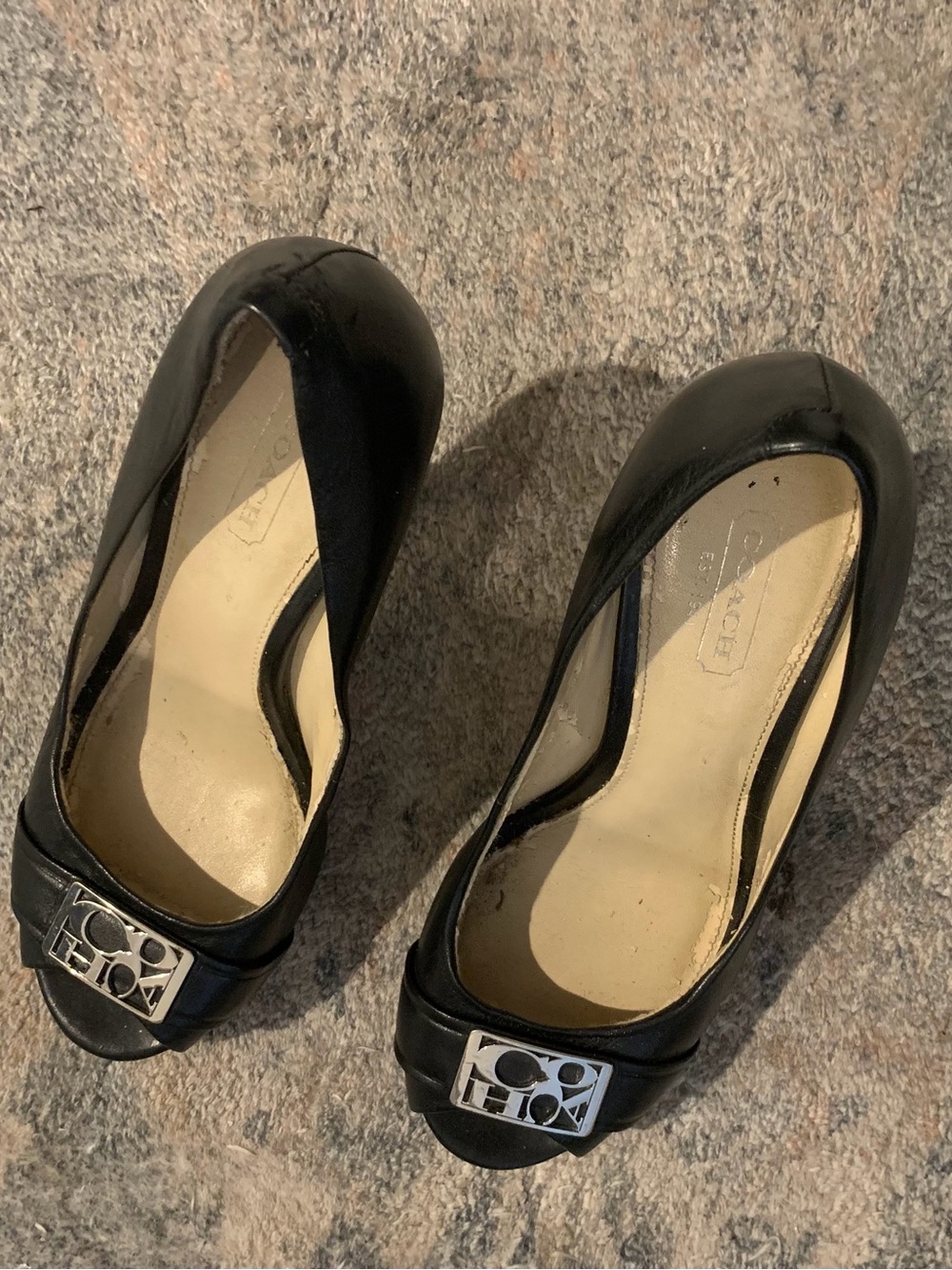 Coach Black Leather Heels